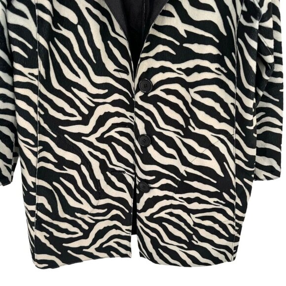 John Mark Reversible Zebra Print Black Jacket Size XL faux fur leather womens - Picture 14 of 16